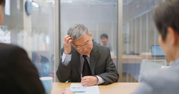 Older gentlemen nervous at work - Age Discrimination